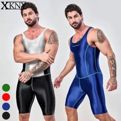 amoresy satin smooth mens sports jumpsuit
