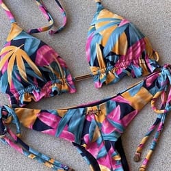ruotongsept feather print micro bikini set