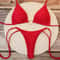 Heart Print Brazilian Halter Bikini Set 0