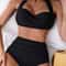 Gathered Solid Color Bikini Set 0