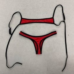 retro contrast strap y2k bikini set