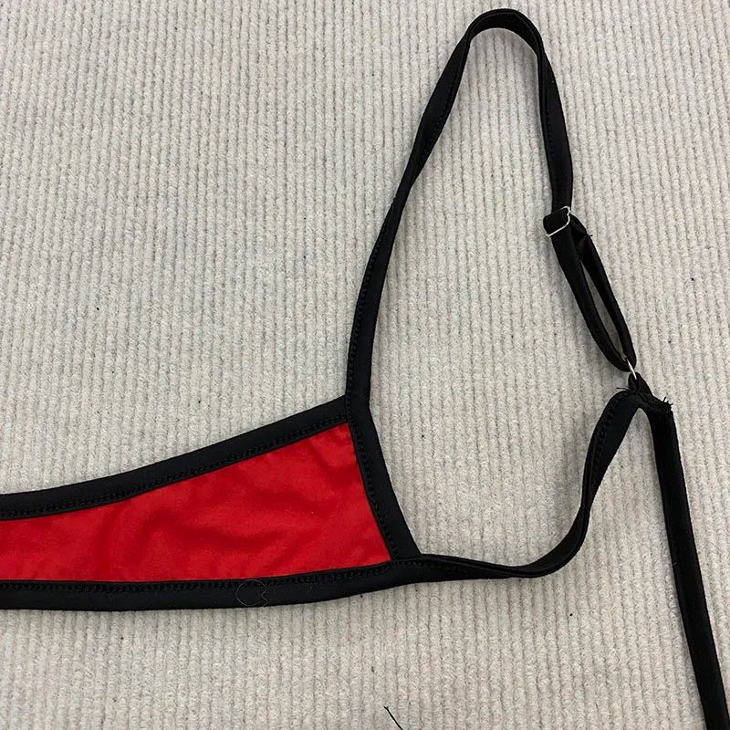 Retro Contrast Strap Y2K Bikini Set 2