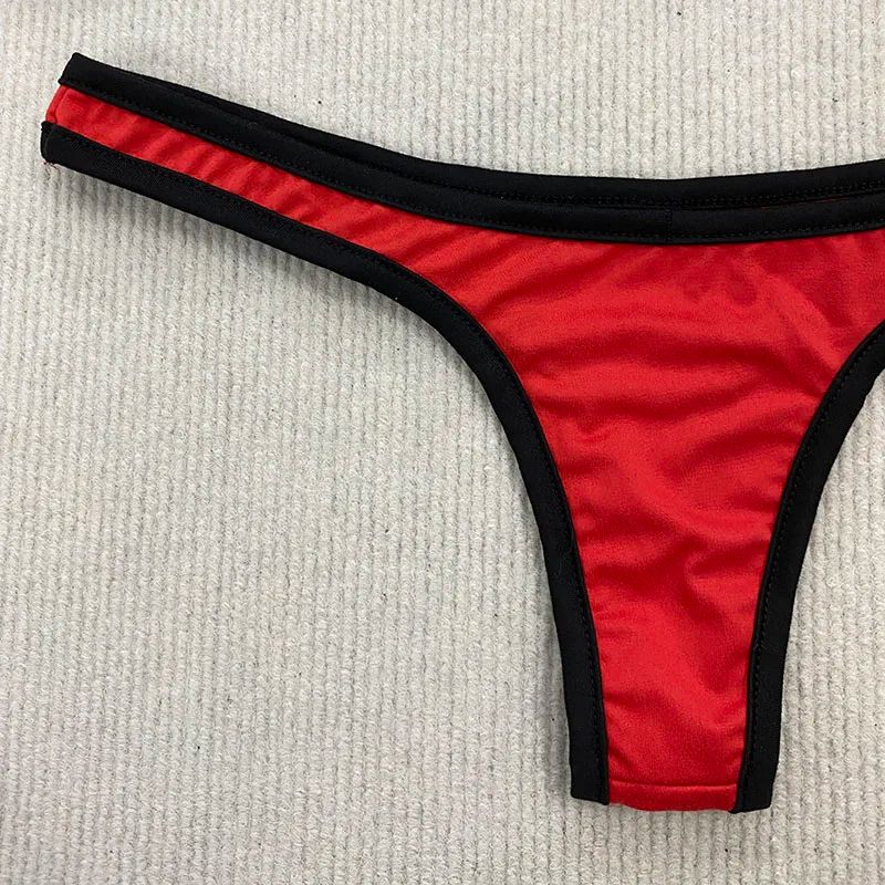 Retro Contrast Strap Y2K Bikini Set 3