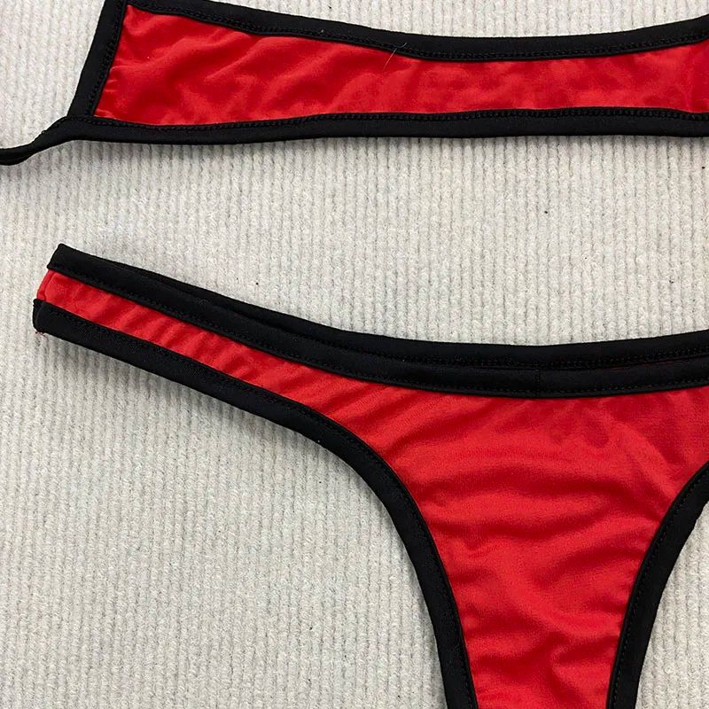 Retro Contrast Strap Y2K Bikini Set 5