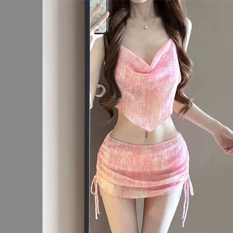 Slimming Three Piece Bikini Set With Wrap Skirt 4