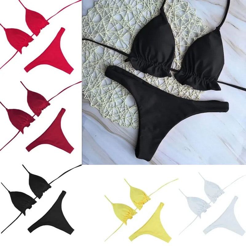 Brazilian Bandage Push Up Thong Bikini Set 7