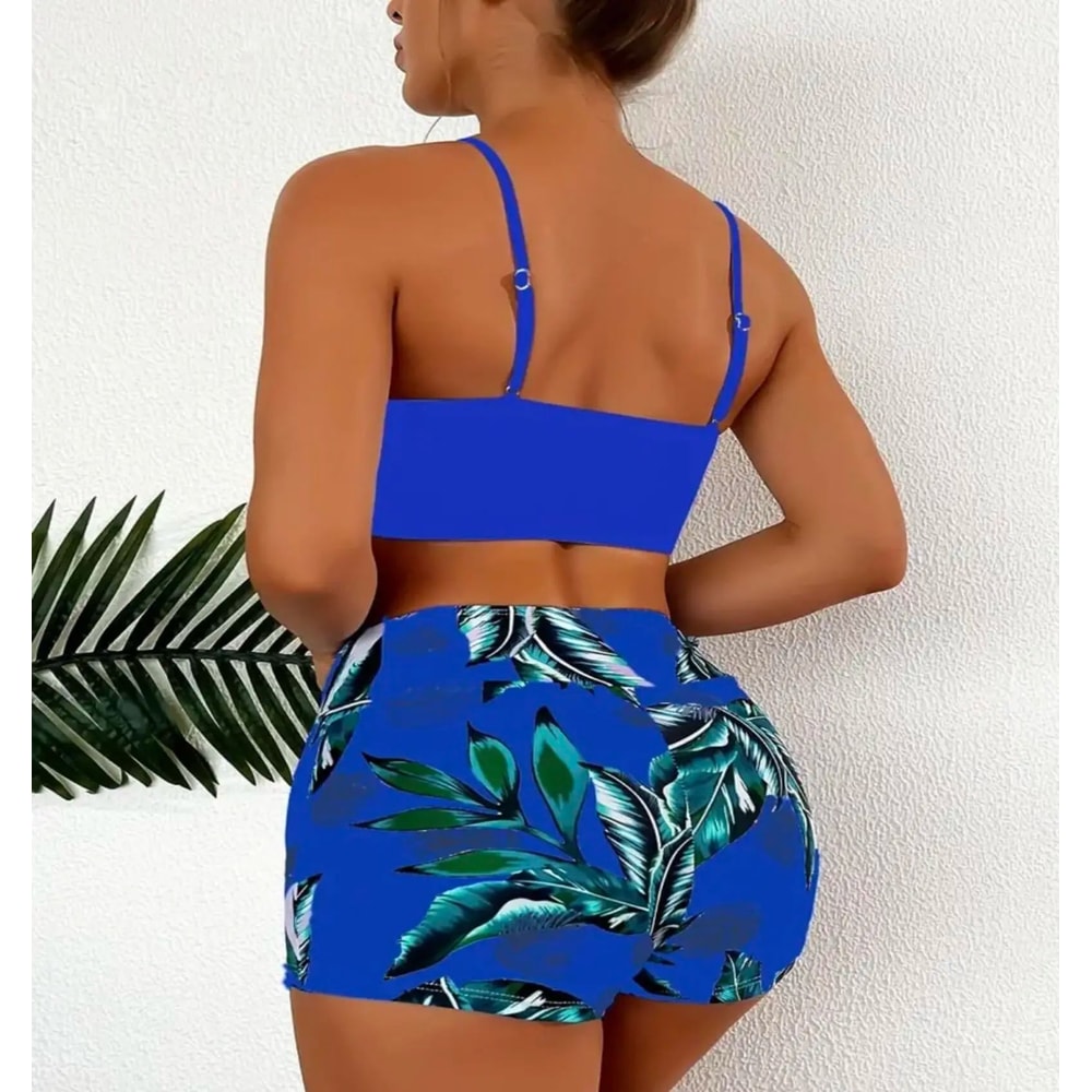 High Waisted Ruffle Tummy Control Bikini Set 1