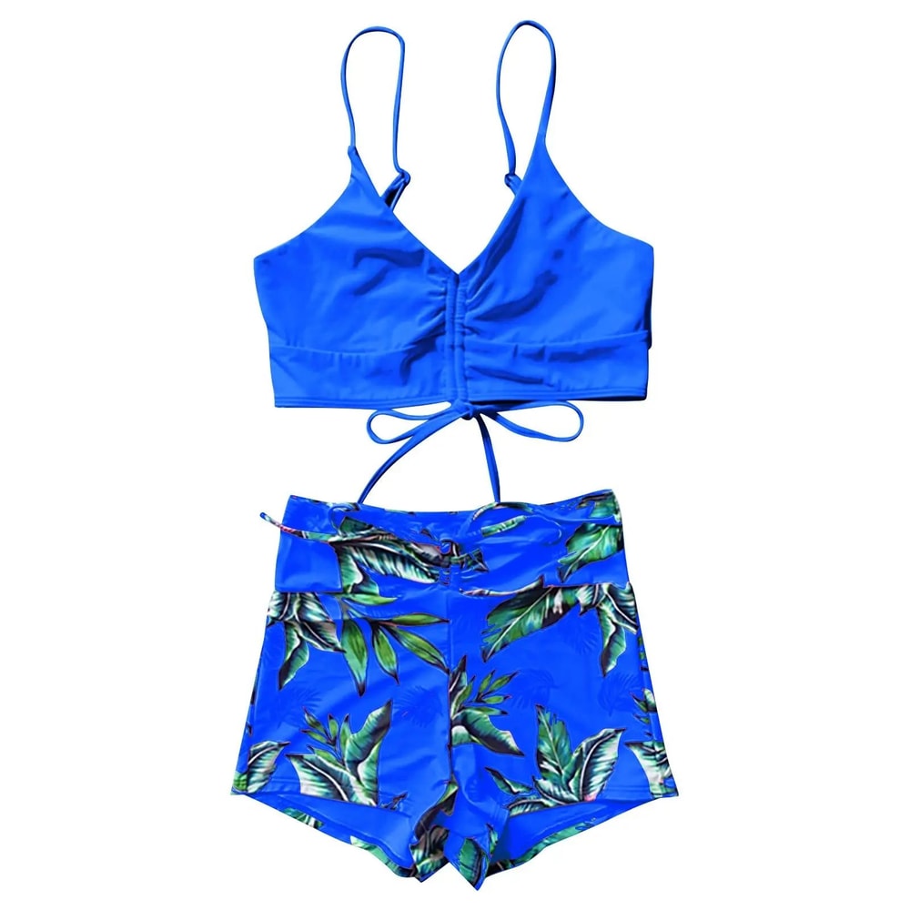 High Waisted Ruffle Tummy Control Bikini Set 3
