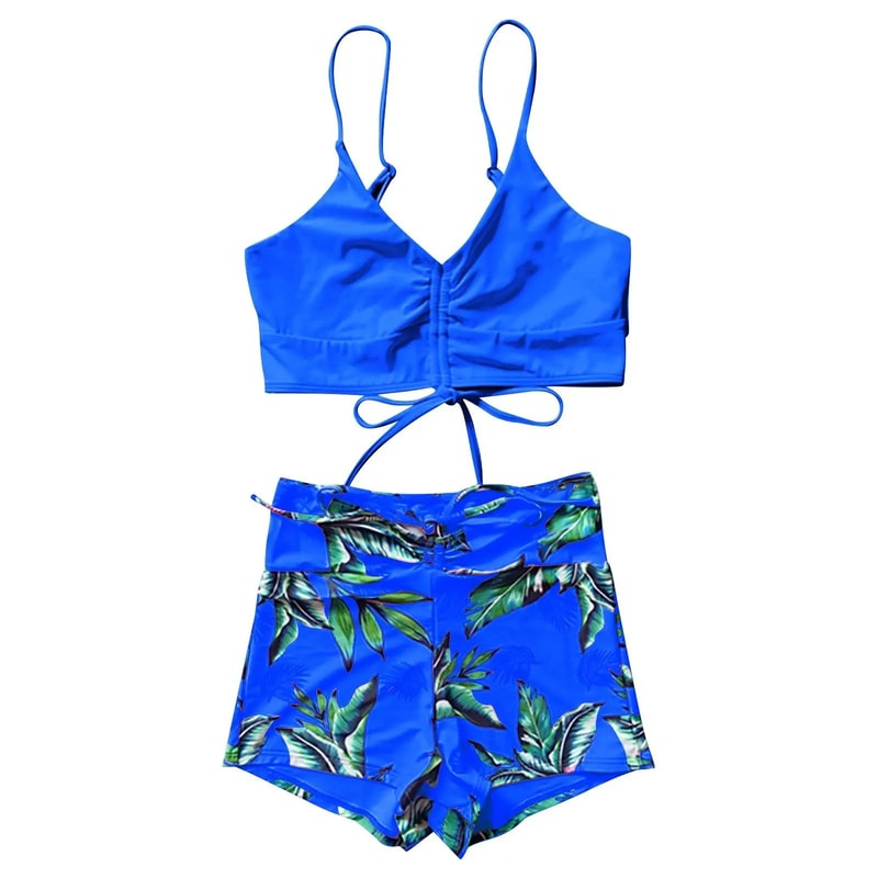 High Waisted Ruffle Tummy Control Bikini Set 3
