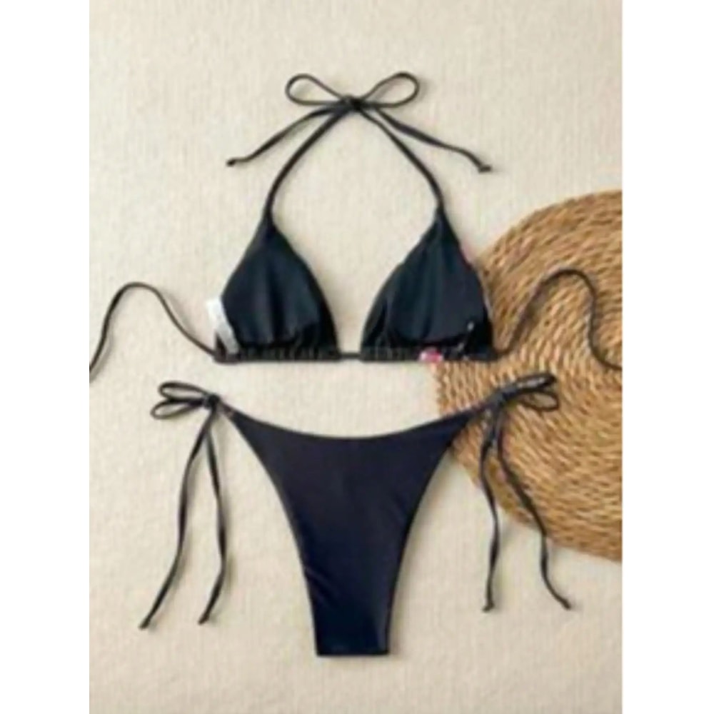 Leopard Print Lace Up Three Piece Bikini Set 3