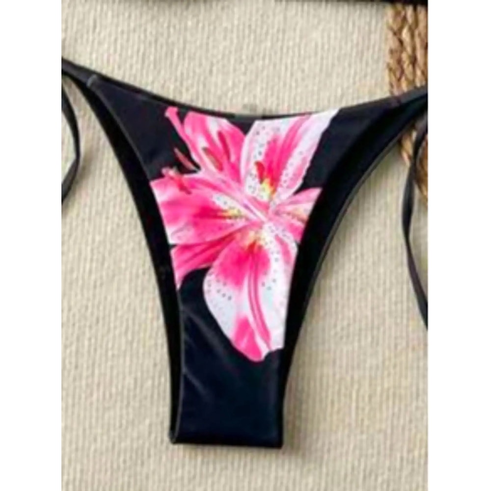 Leopard Print Lace Up Three Piece Bikini Set 4