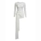 White Bikini Set With Mesh Cover Up Dress 1