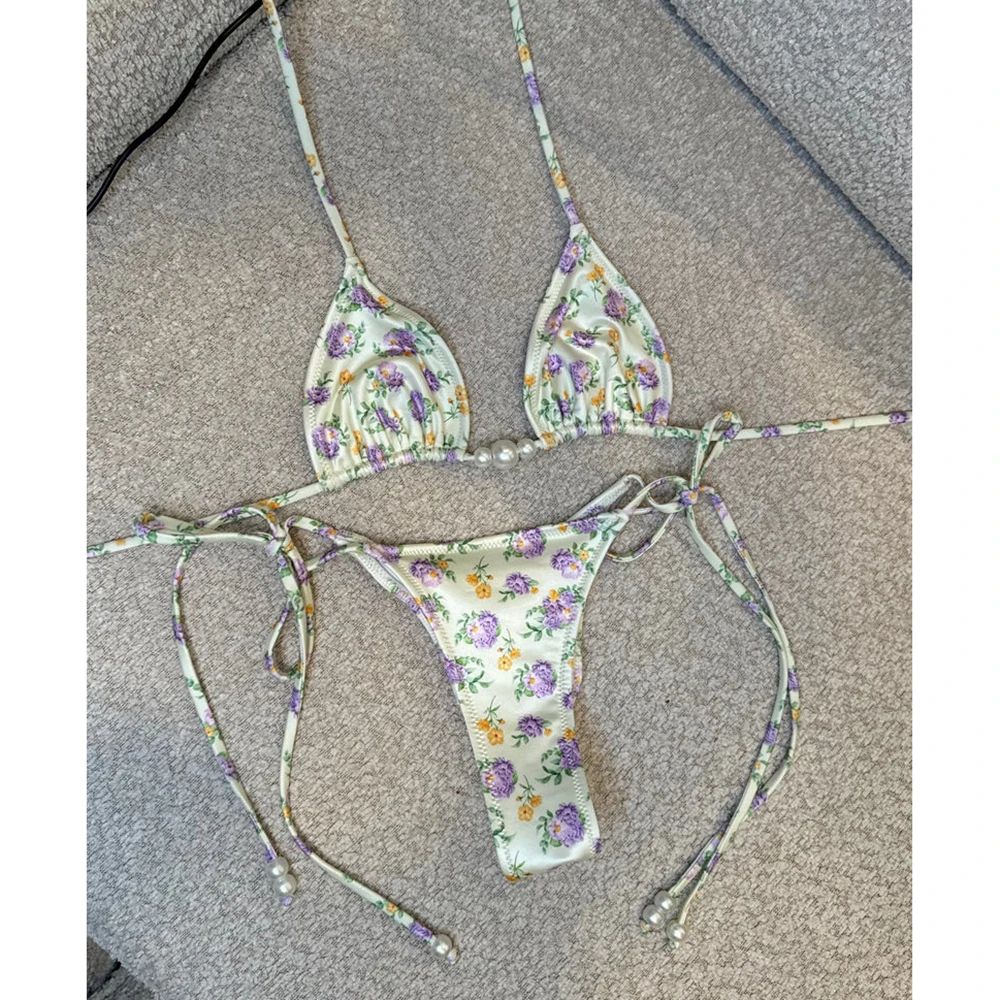 Luxury Pearl Halter Micro Brazilian Bikini Set 7