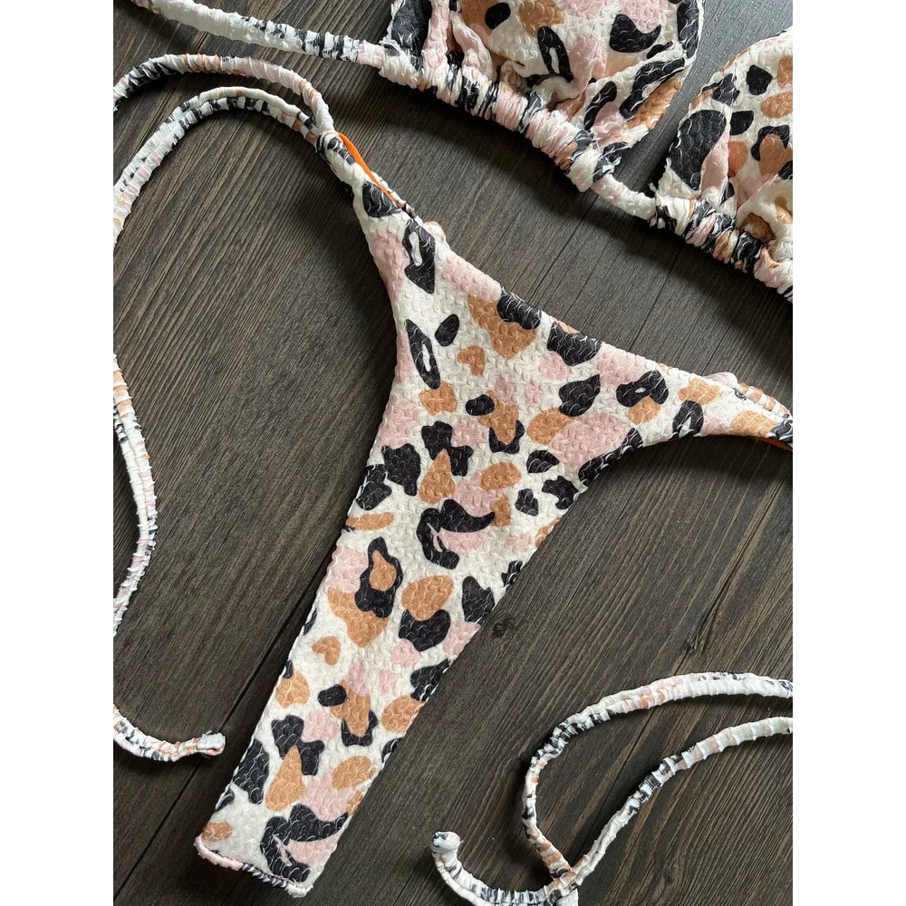 RUOTONGSEPT Leopard Push Up Thong Bikini Set 4