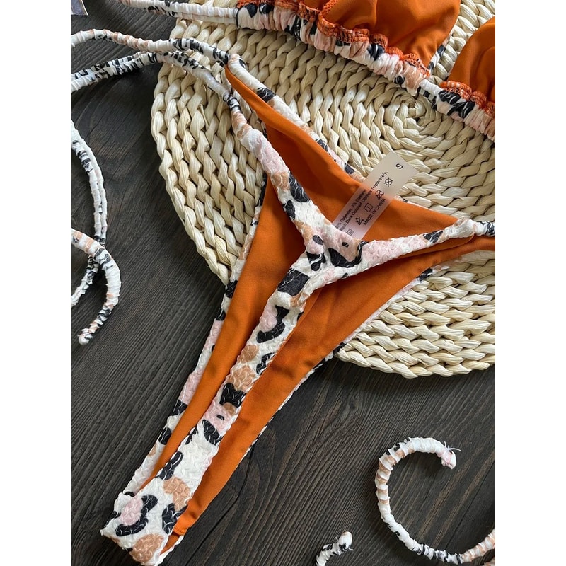 RUOTONGSEPT Leopard Push Up Thong Bikini Set 5