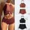 Solid Halter Strapless Bikini Top Set 2
