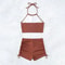 Solid Halter Strapless Bikini Top Set 3