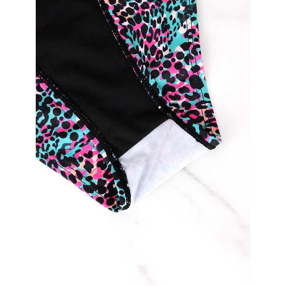 Colorful Polka Dot Lace Up Bikini Set 4