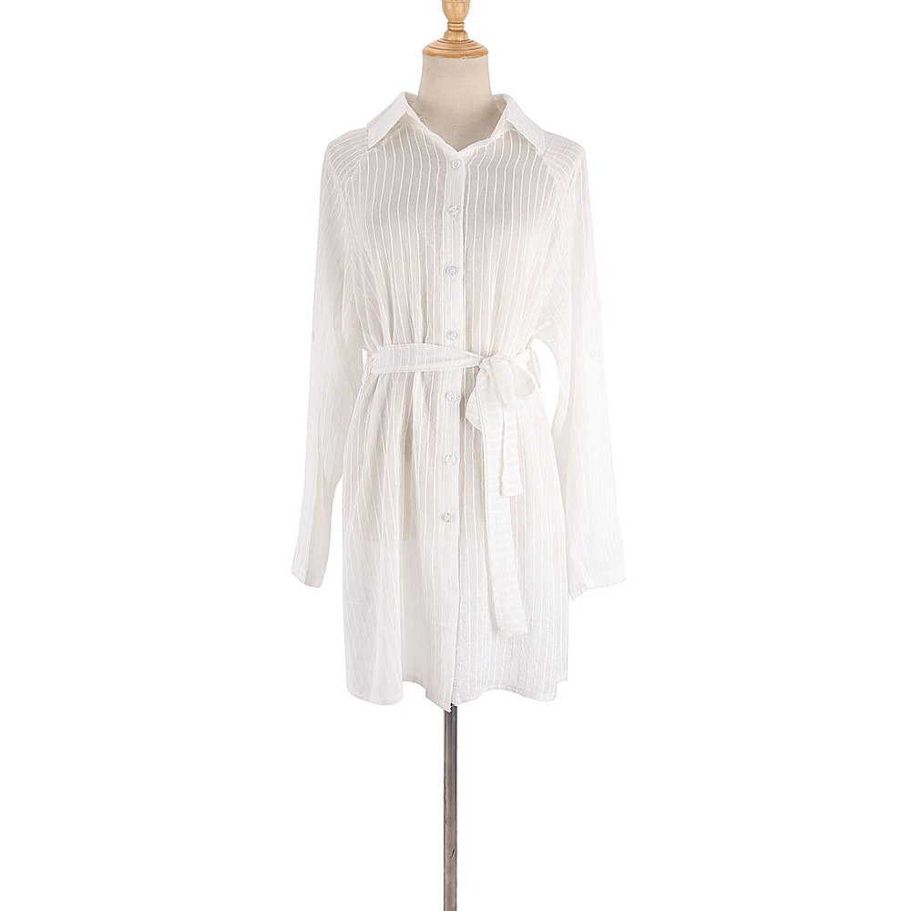 Elegant Belted Kimono Beach Cover Up 11