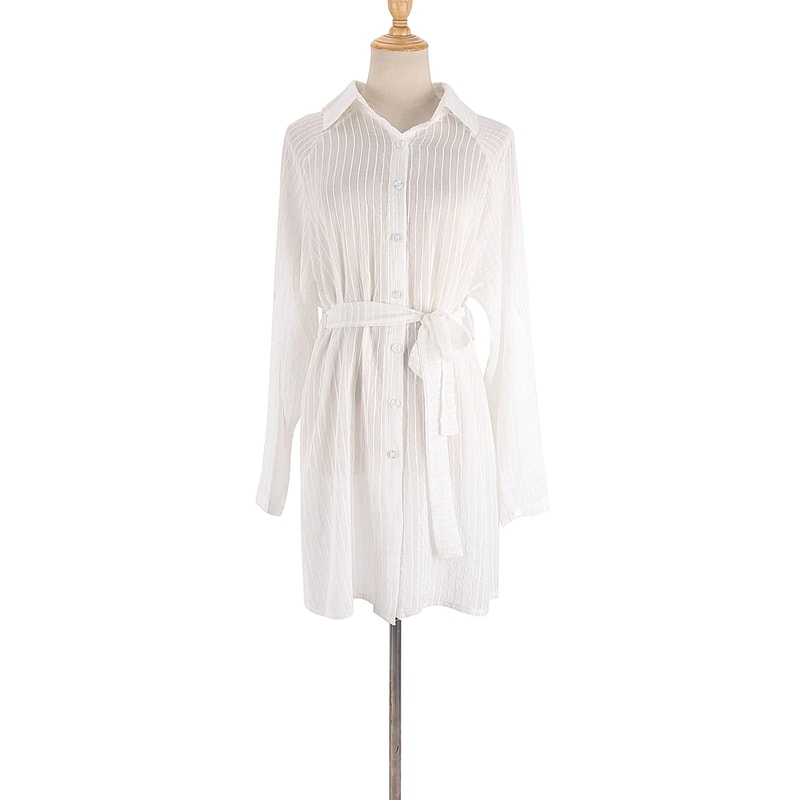 Elegant Belted Kimono Beach Cover Up 11