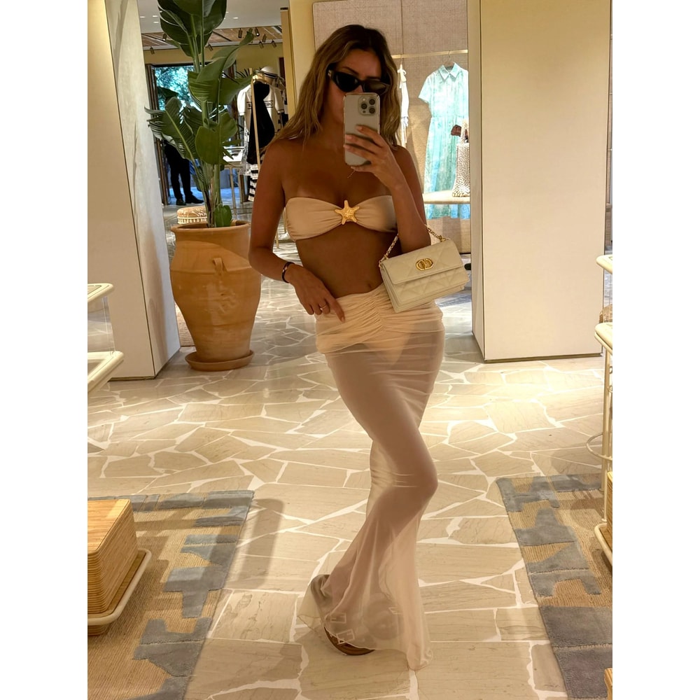 Strapless Three Piece Bikini Set With Long Skirt 5