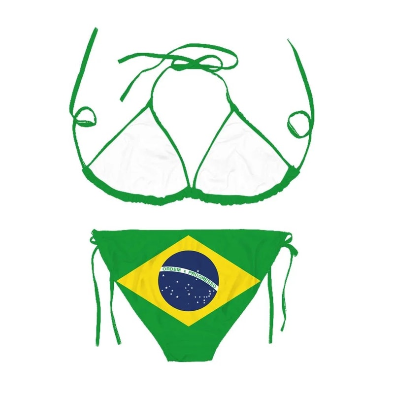CLOOCL Brazil Flag 3D Print Bikini Set 1