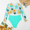 Vintage High Waist Long Sleeve Bikini Set 5
