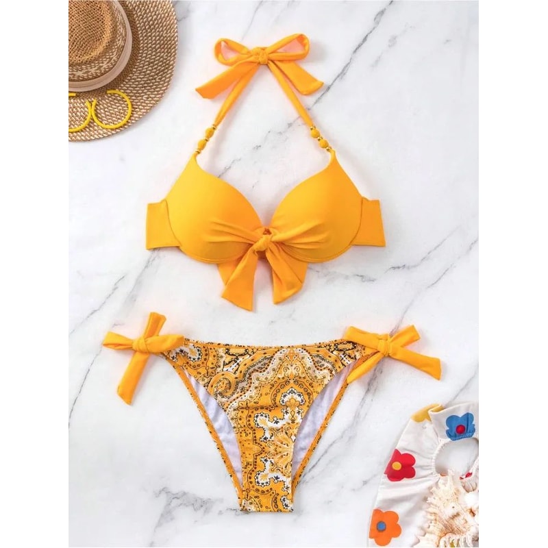 Sexy Push Up Thong Bikini Set For Women 4