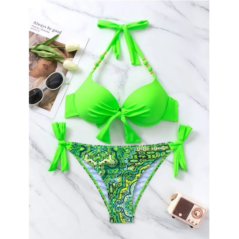 Sexy Push Up Thong Bikini Set For Women 5