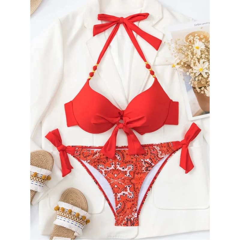 Sexy Push Up Thong Bikini Set For Women 10