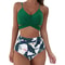 High Waisted Cross Front Bikini Set For Women 0