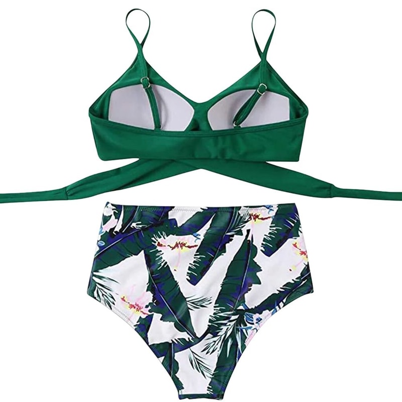 High Waisted Cross Front Bikini Set For Women 2