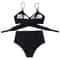 High Waisted Cross Front Bikini Set For Women 4