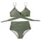 High Waisted Cross Front Bikini Set For Women 10