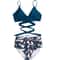 High Waisted Cross Front Bikini Set For Women 12