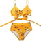 High Waisted Cross Front Bikini Set For Women 13