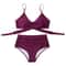 High Waisted Cross Front Bikini Set For Women 7