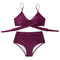 High Waisted Cross Front Bikini Set For Women 7