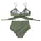 High Waisted Cross Front Bikini Set For Women 9