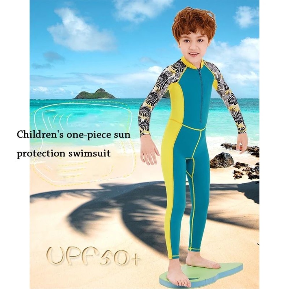 Boys One Piece Short Sleeve Swimwear Set 4