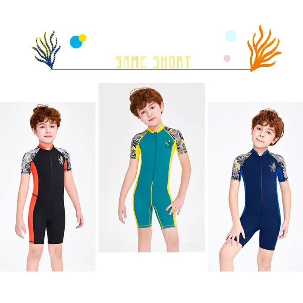 Boys One Piece Short Sleeve Swimwear Set 9