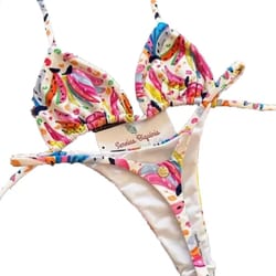 solid lace up micro bikini set for women