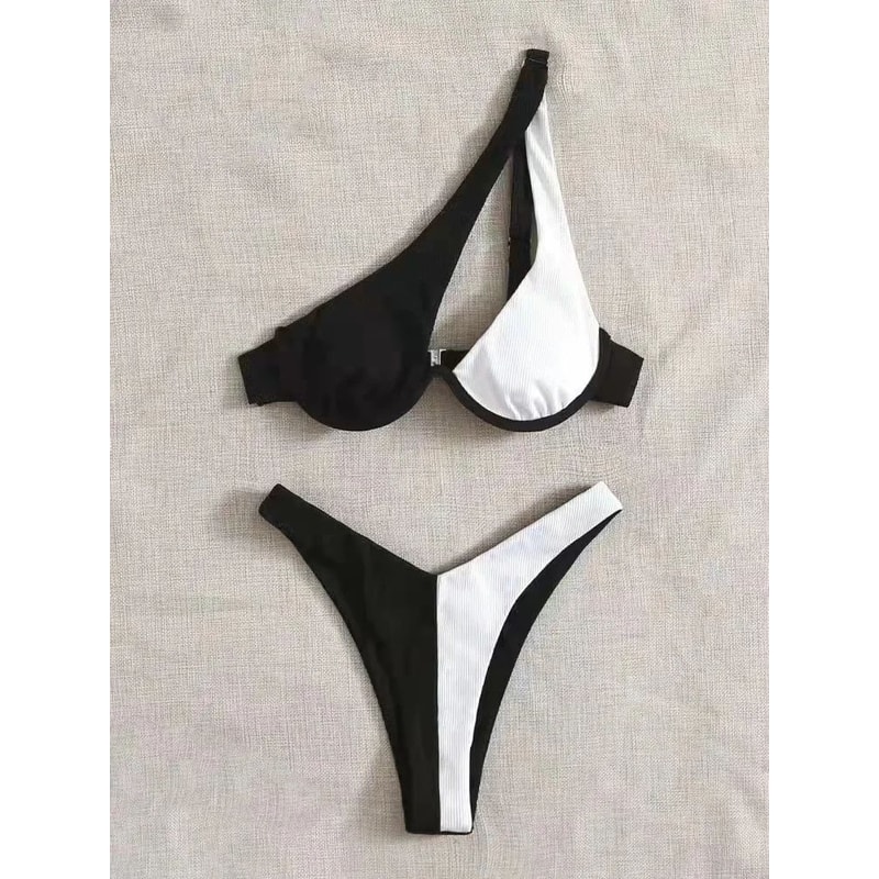 Luxury One Shoulder Push Up Bikini Set 0
