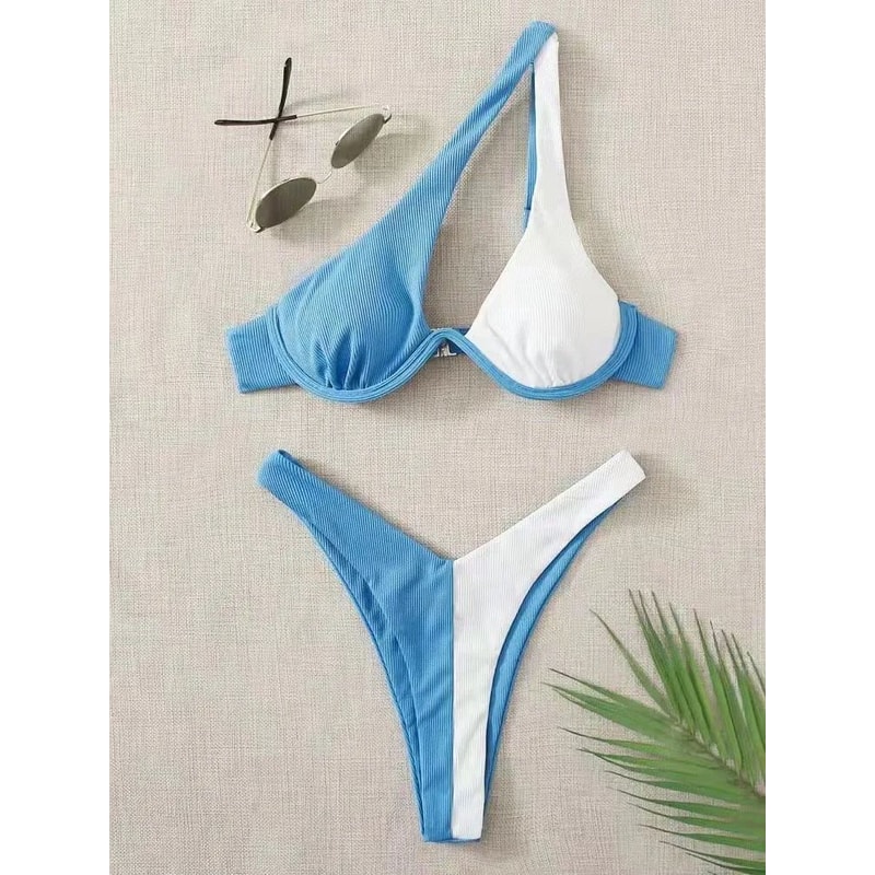 Luxury One Shoulder Push Up Bikini Set 5