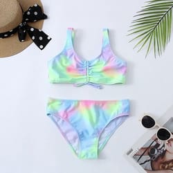 tie dye girls two piece bikini set