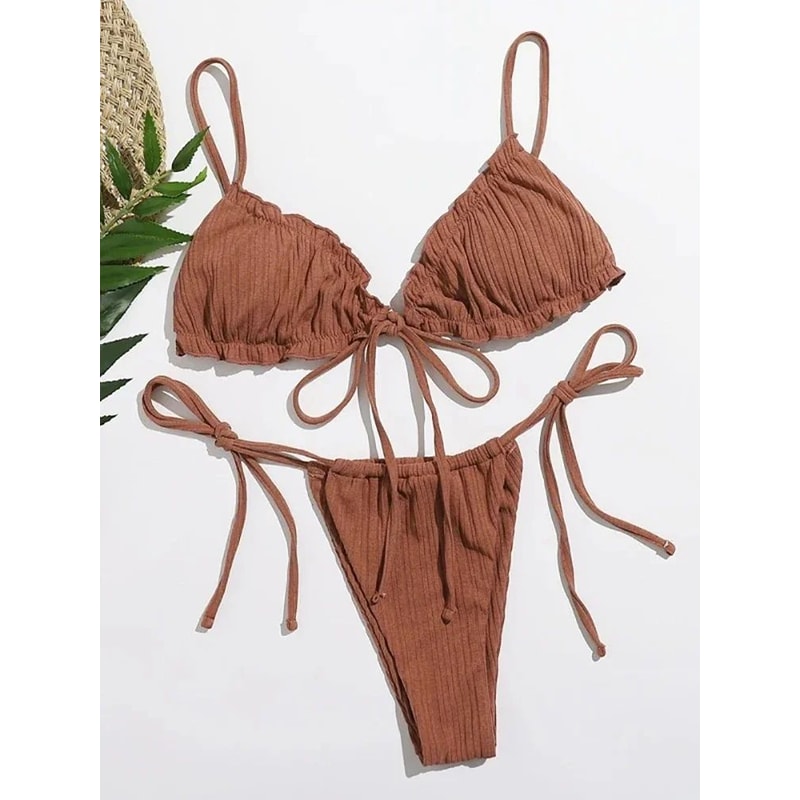 Striped Push Up Bandage Bikini Set 4