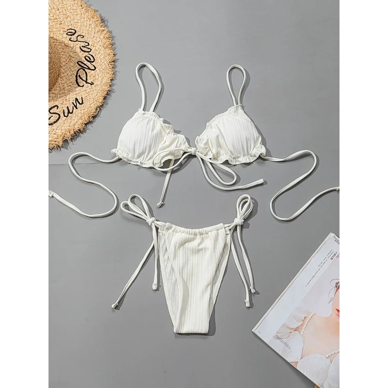 Striped Push Up Bandage Bikini Set 10