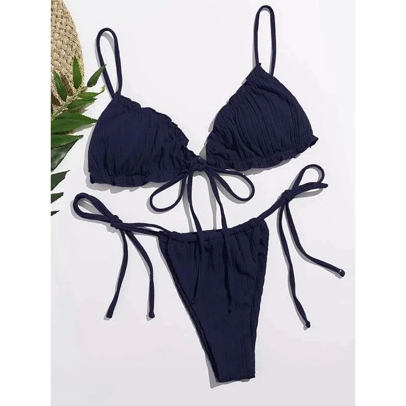 Striped Push Up Bandage Bikini Set 11