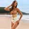 Color Block One Piece Swimsuit With Golden Buckle 0