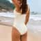Color Block One Piece Swimsuit With Golden Buckle 5